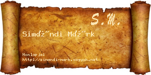 Simándi Márk névjegykártya