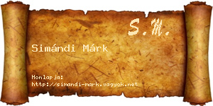 Simándi Márk névjegykártya