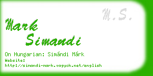 mark simandi business card
