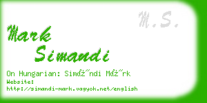 mark simandi business card